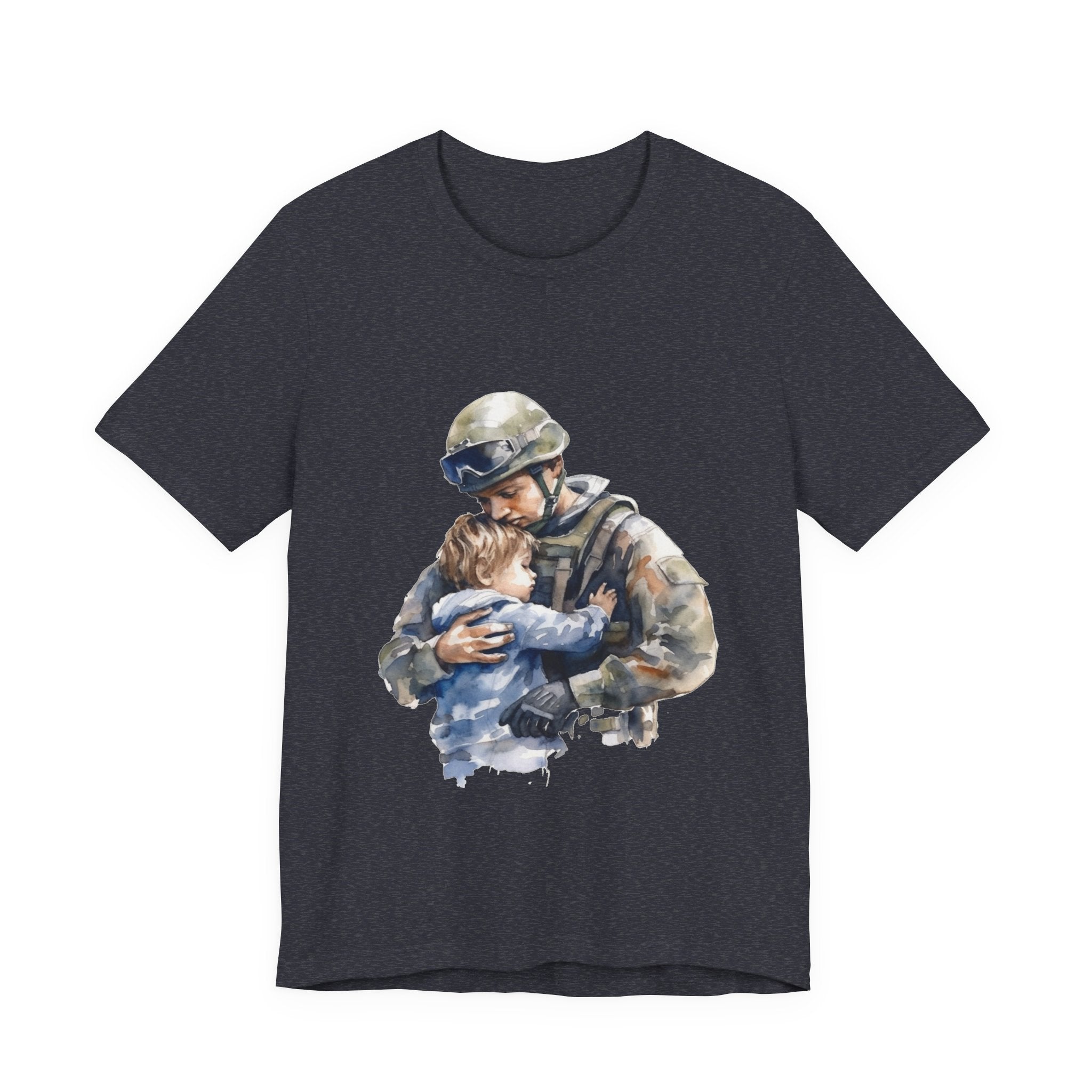 Soldier Embrace T‑Shirt — Military Dad Hug Design