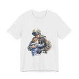Soldier Embrace T‑Shirt — Military Dad Hug Design