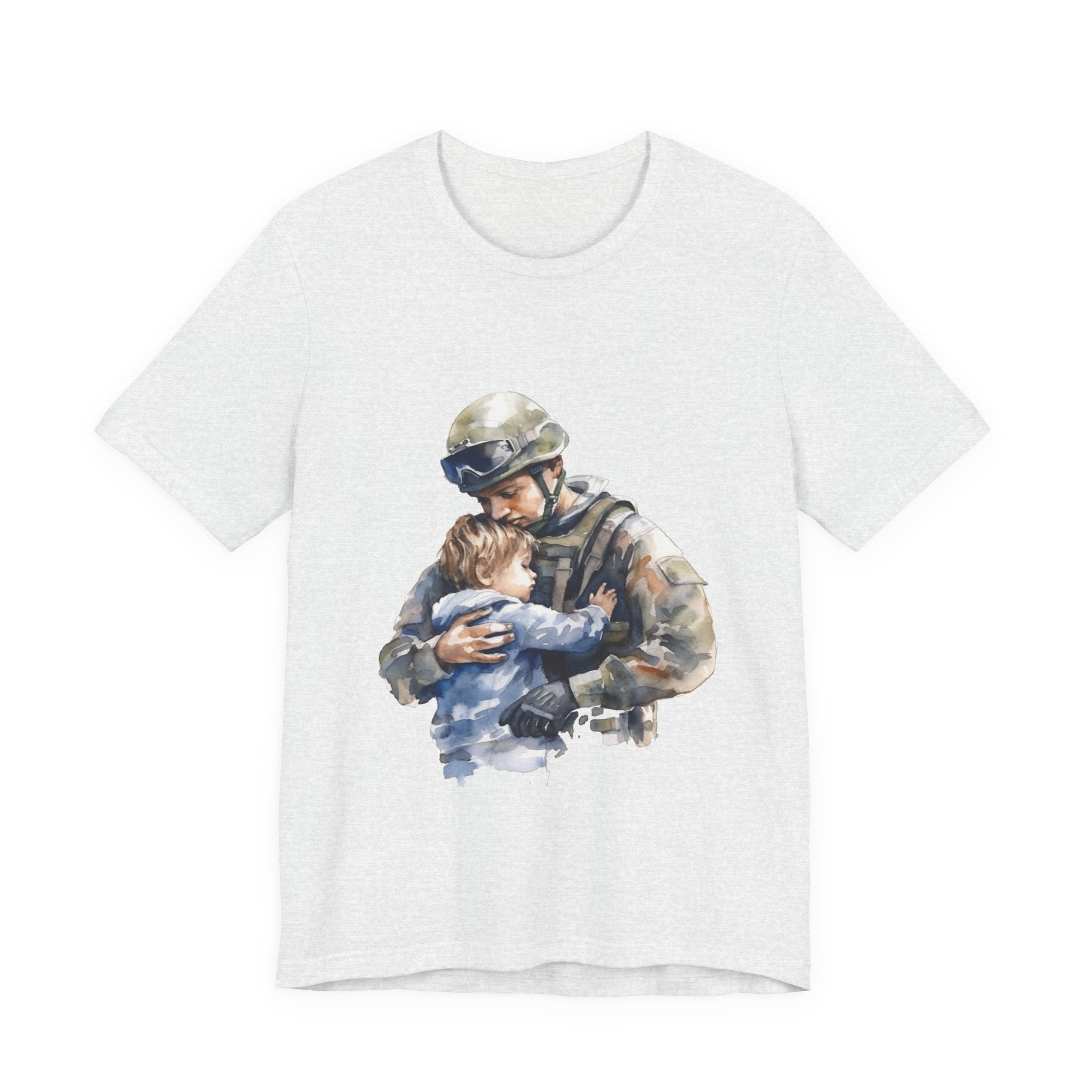 Soldier Embrace T‑Shirt — Military Dad Hug Design