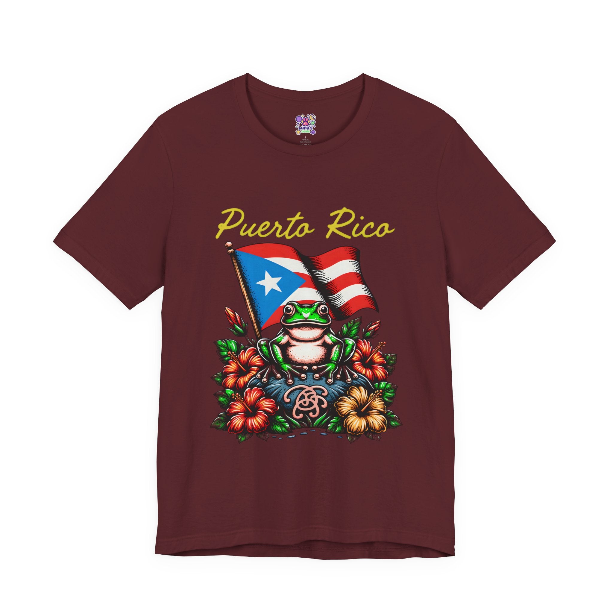 Puerto Rico Flag Coquí T-Shirt — Tropical Hibiscus Island Pride Tee
