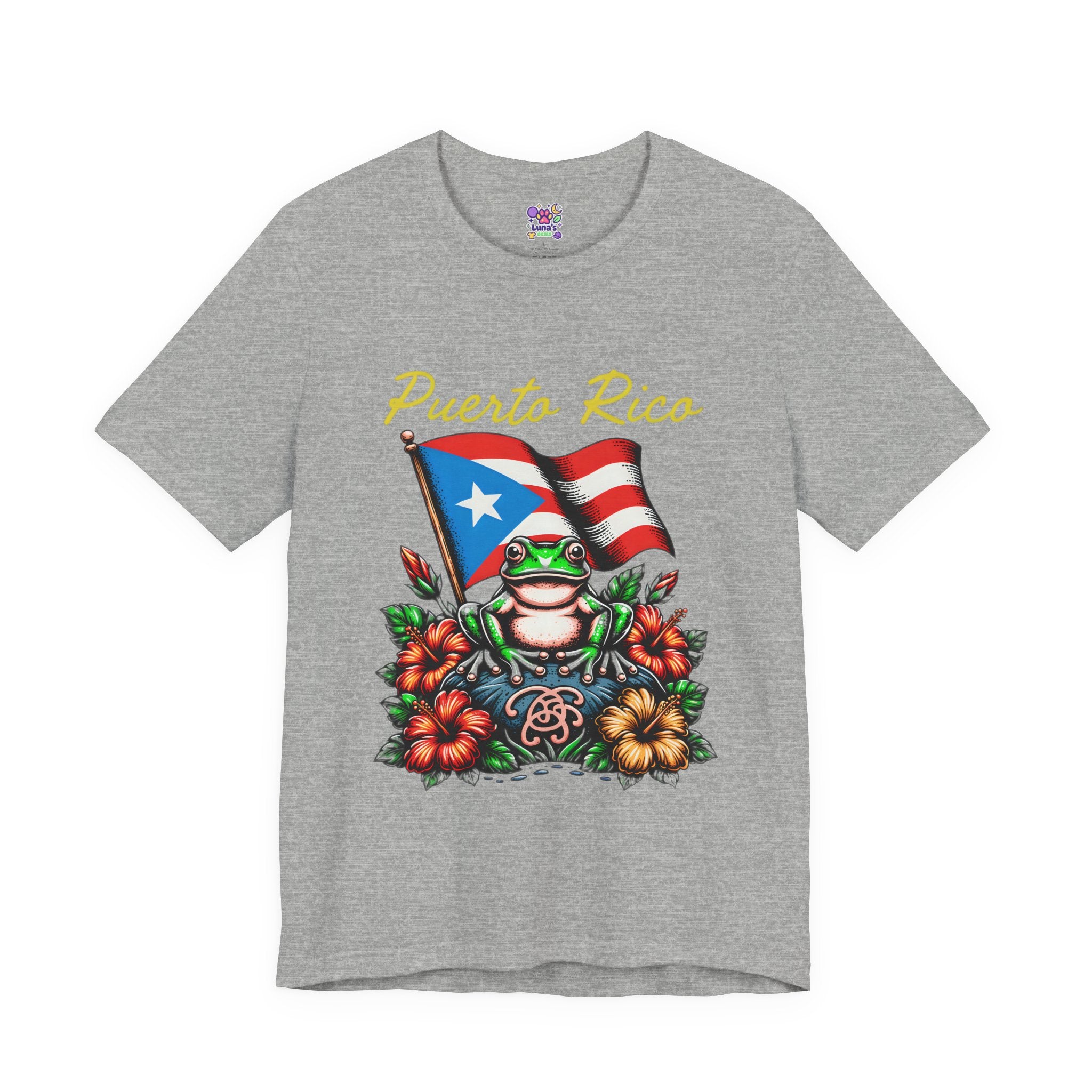 Puerto Rico Flag Coquí T-Shirt — Tropical Hibiscus Island Pride Tee