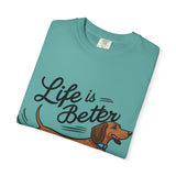 Dachshund T-Shirt – "Life Is Better With a Dachshund" Cute Sausage Dog Tee