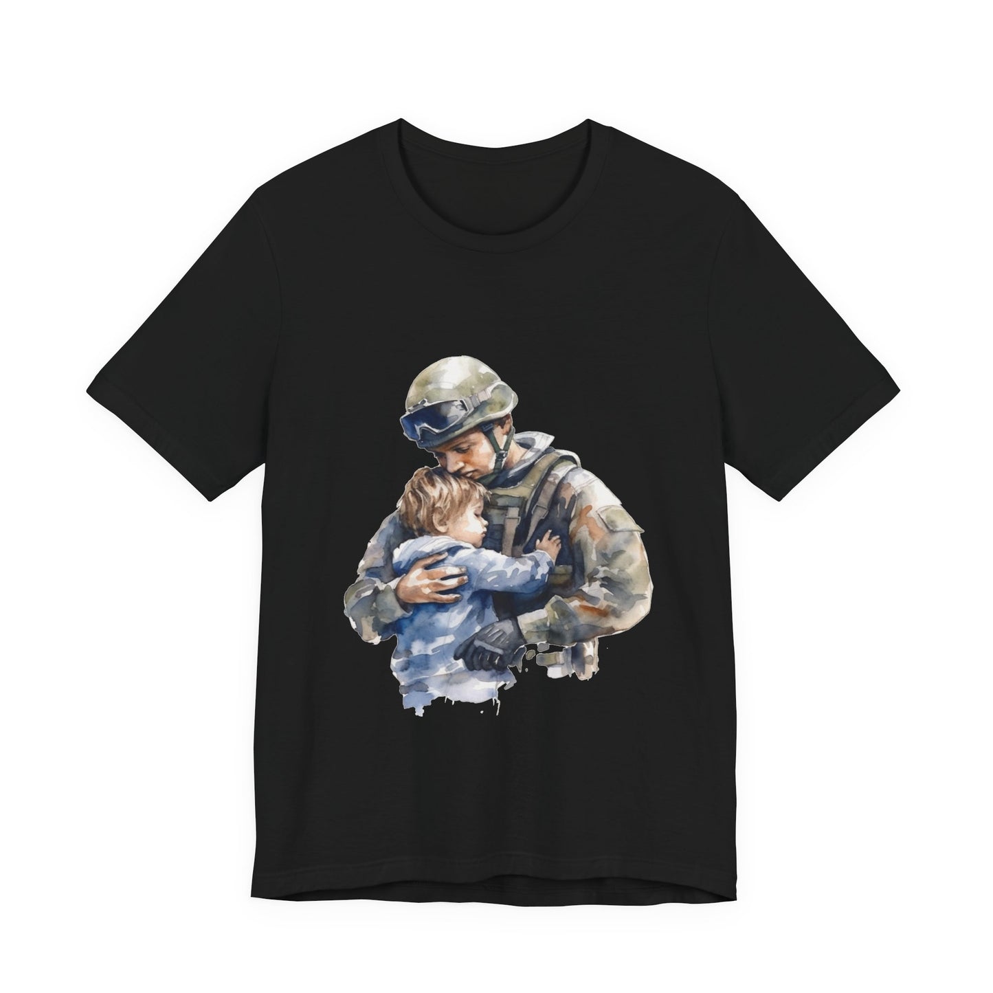 Soldier Embrace T‑Shirt — Military Dad Hug Design