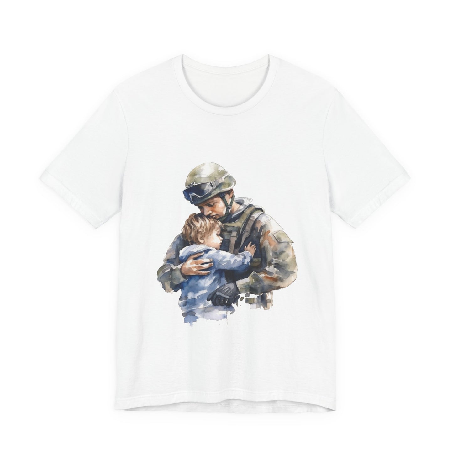 Soldier Embrace T‑Shirt — Military Dad Hug Design
