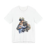 Soldier Embrace T‑Shirt — Military Dad Hug Design