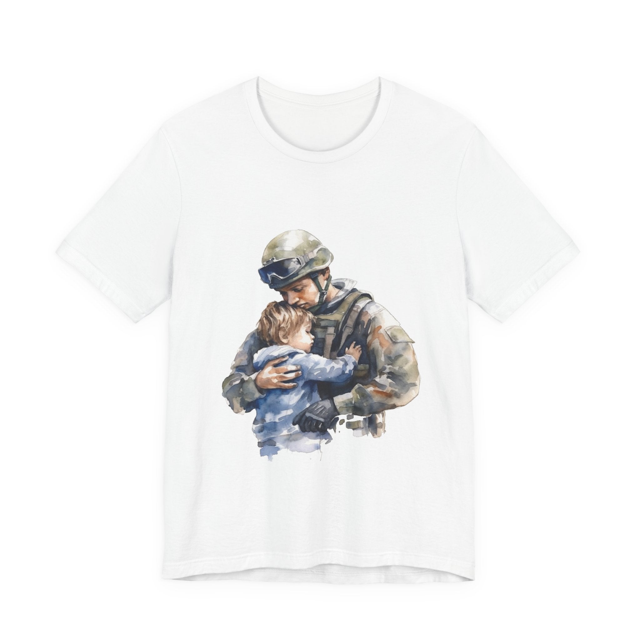 Soldier Embrace T‑Shirt — Military Dad Hug Design