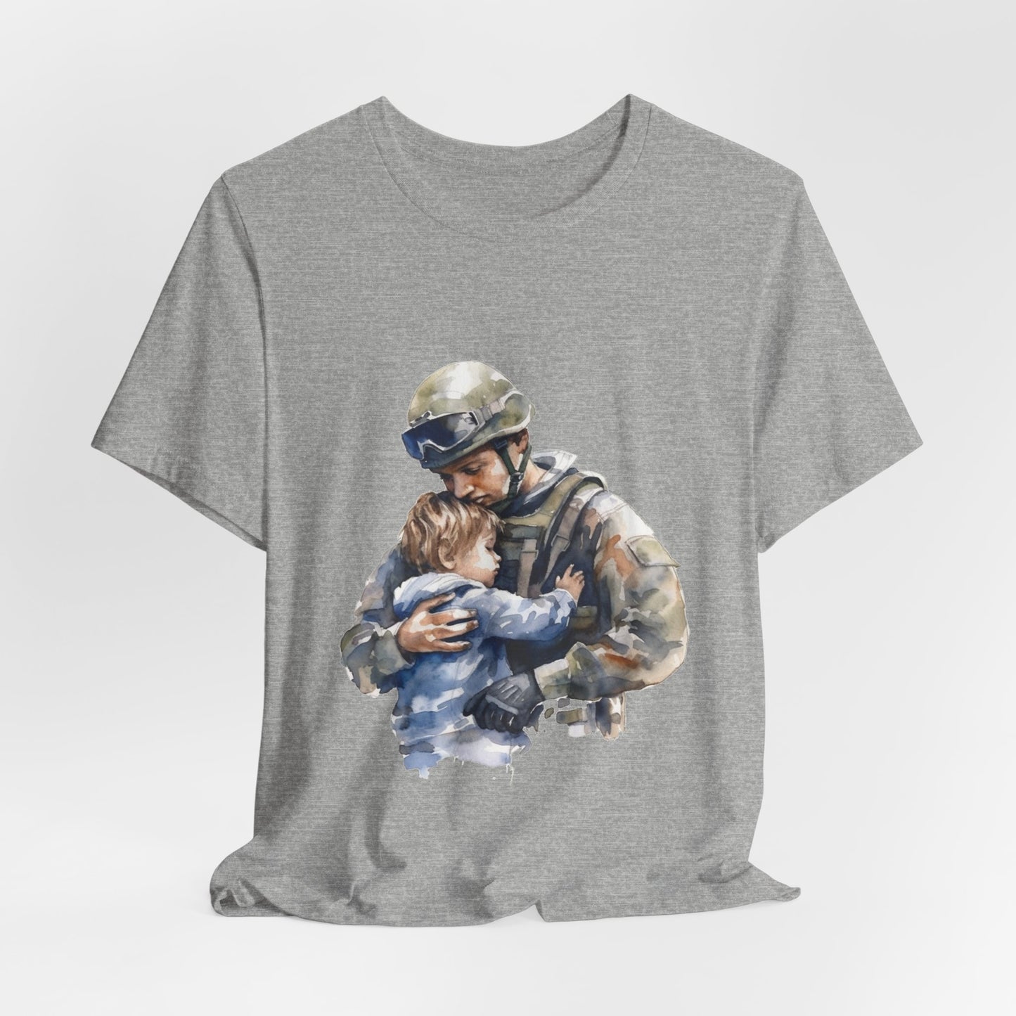 Soldier Embrace T‑Shirt — Military Dad Hug Design