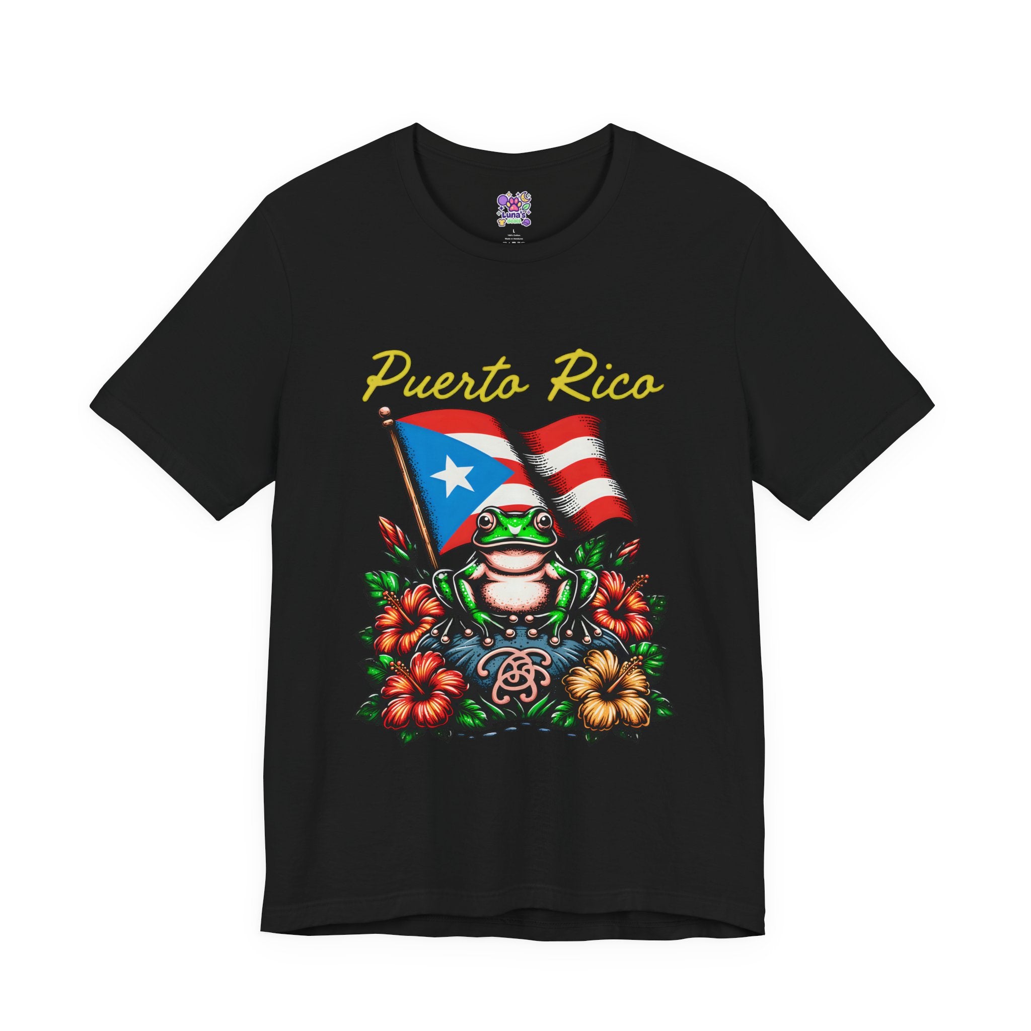 Puerto Rico Flag Coquí T-Shirt — Tropical Hibiscus Island Pride Tee