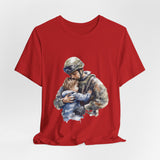 Soldier Embrace T‑Shirt — Military Dad Hug Design