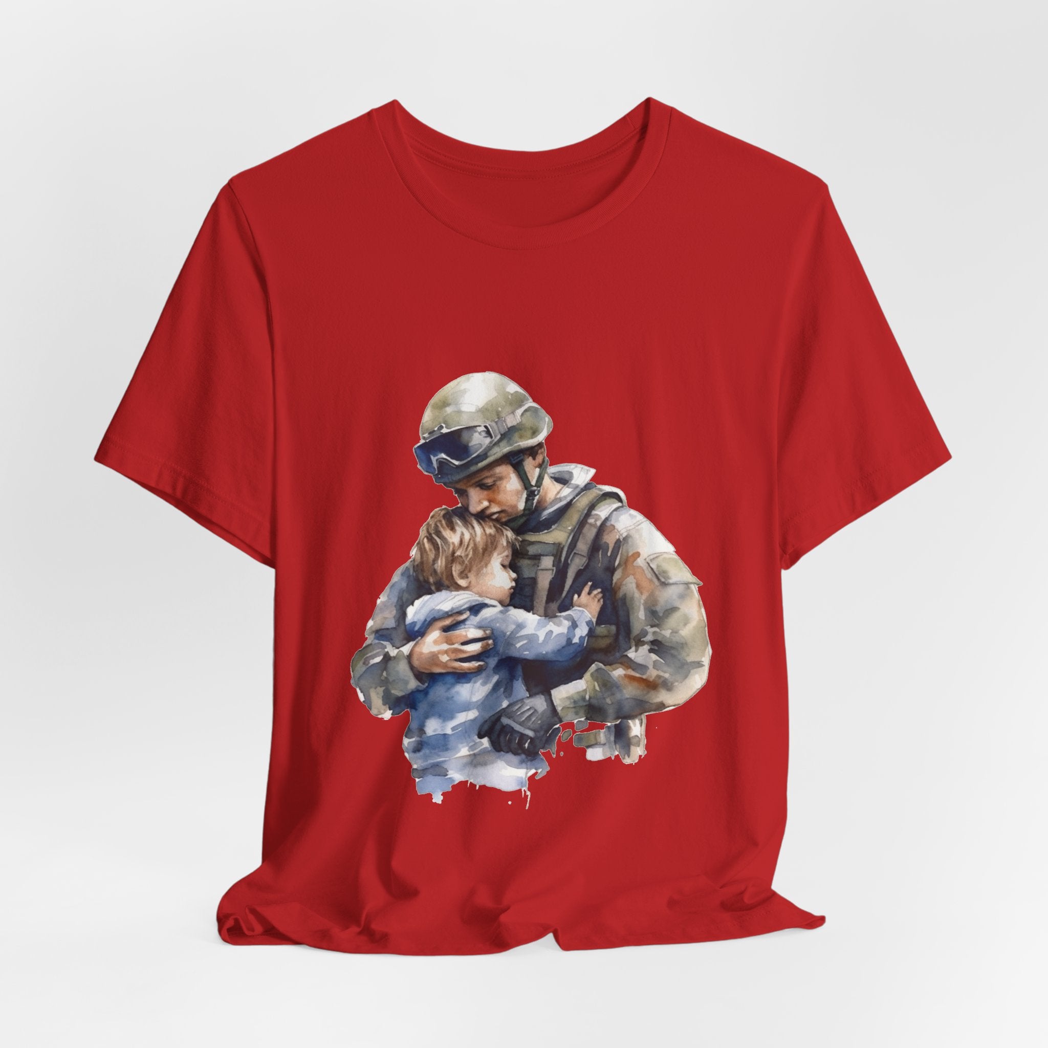 Soldier Embrace T‑Shirt — Military Dad Hug Design