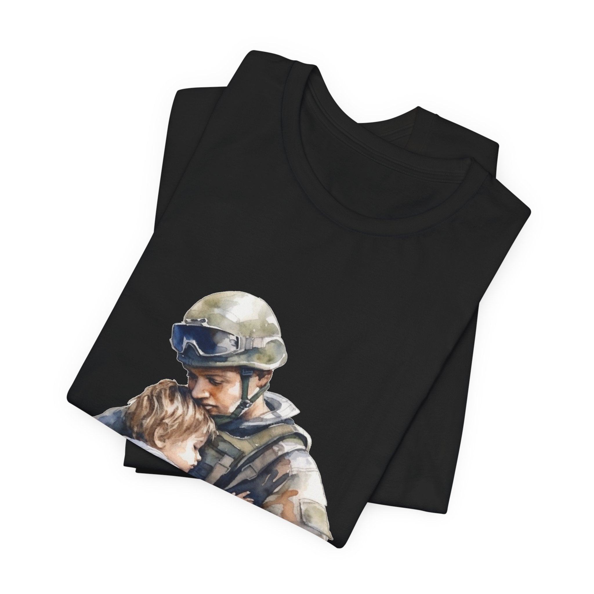 Soldier Embrace T‑Shirt — Military Dad Hug Design