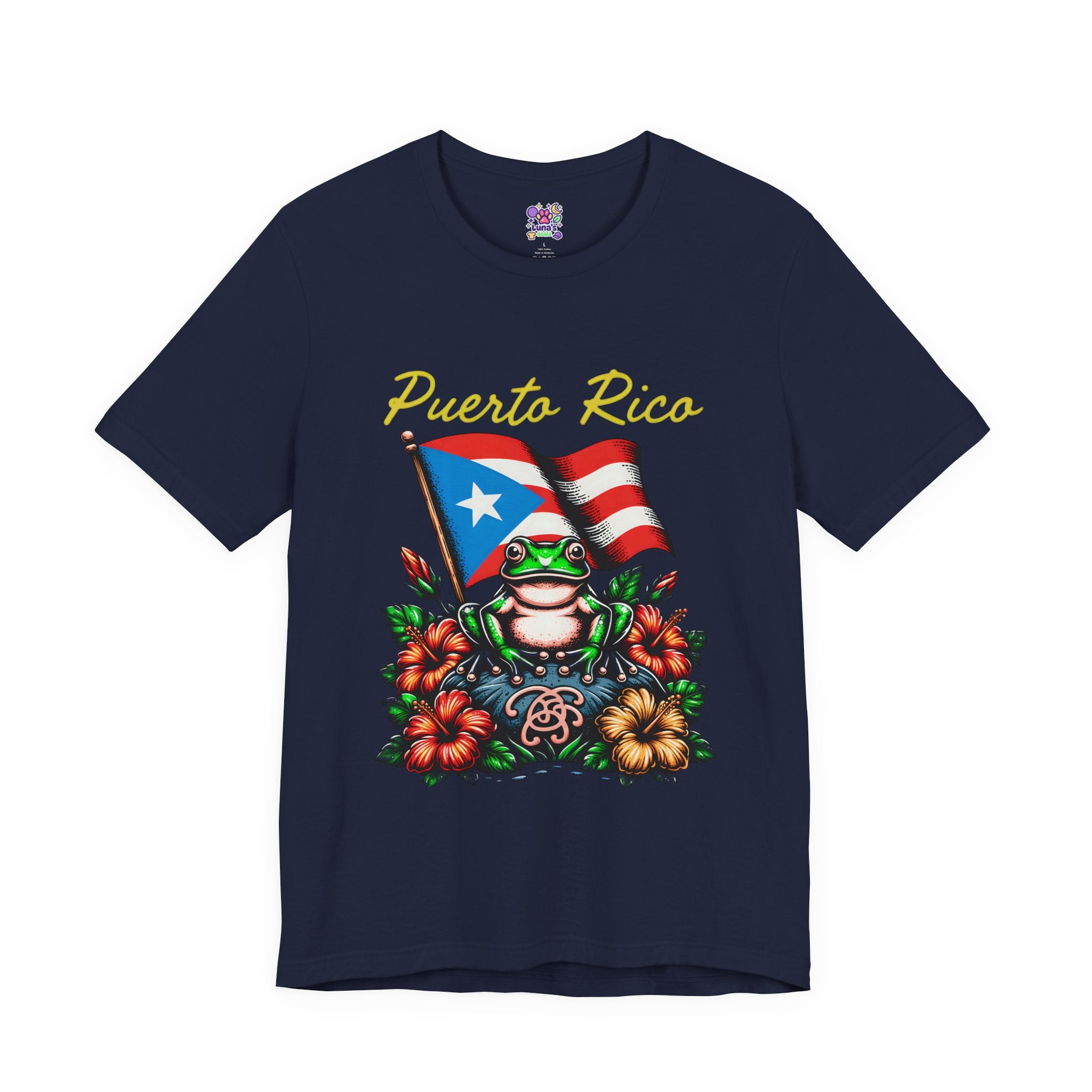Puerto Rico Flag Coquí T-Shirt — Tropical Hibiscus Island Pride Tee