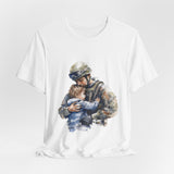 Soldier Embrace T‑Shirt — Military Dad Hug Design