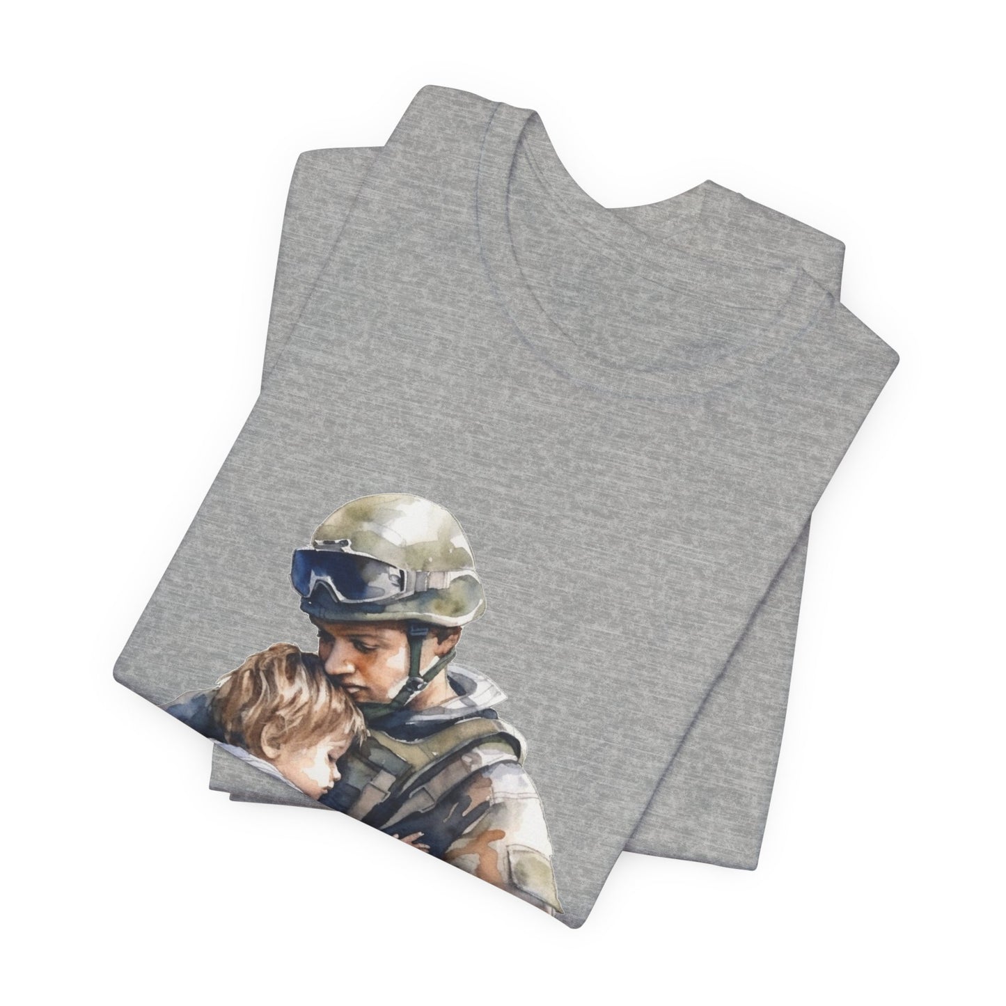 Soldier Embrace T‑Shirt — Military Dad Hug Design