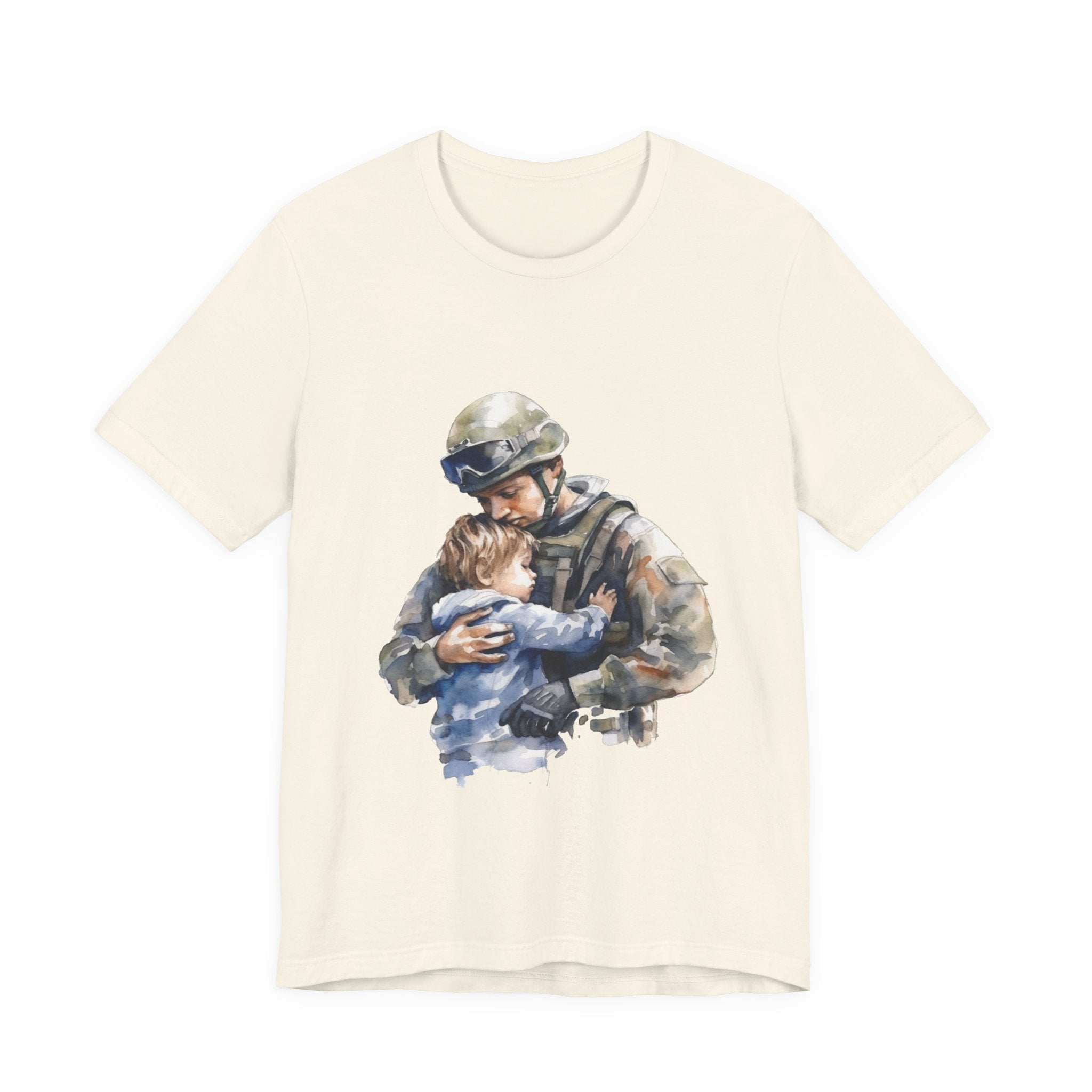 Soldier Embrace T‑Shirt — Military Dad Hug Design