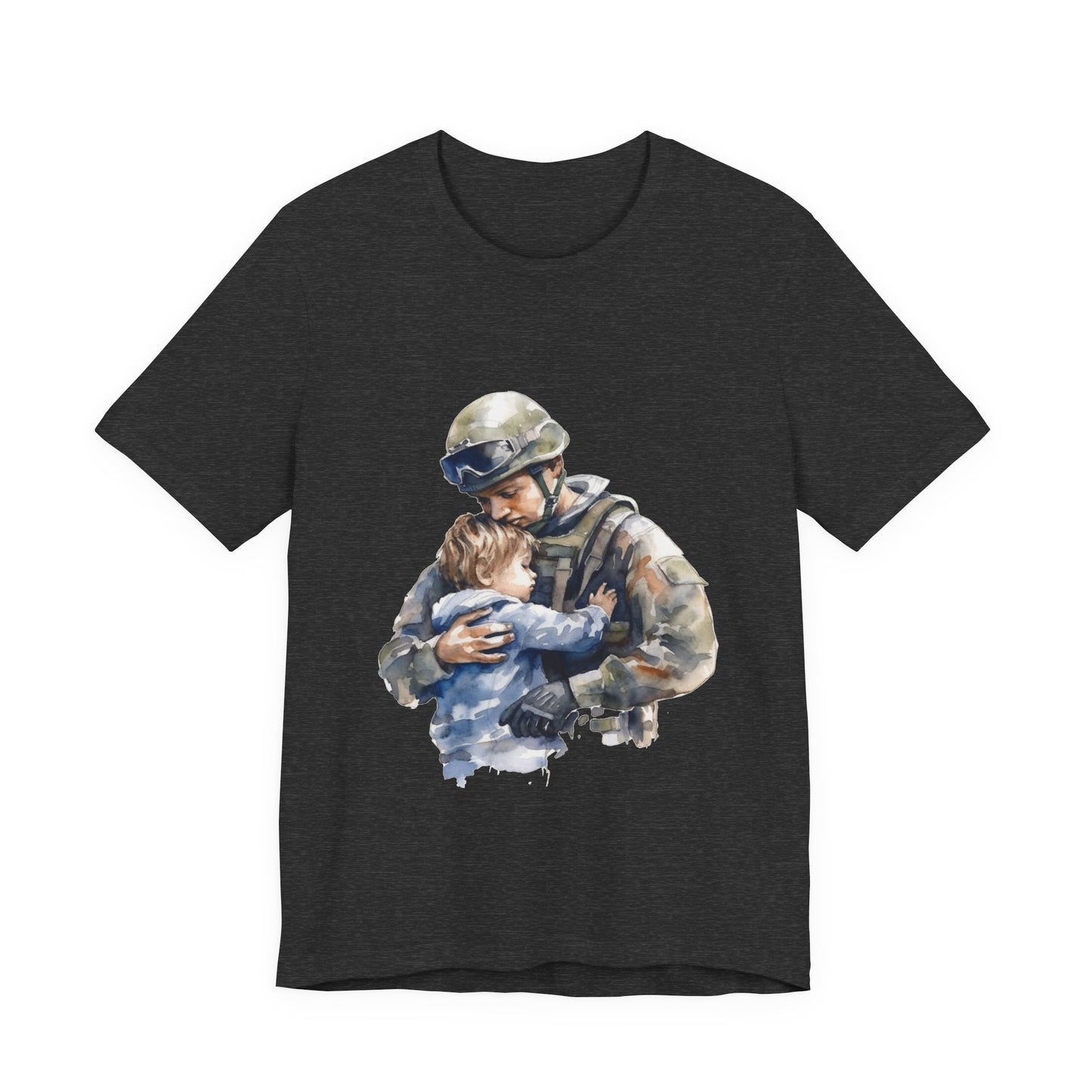 Soldier Embrace T‑Shirt — Military Dad Hug Design