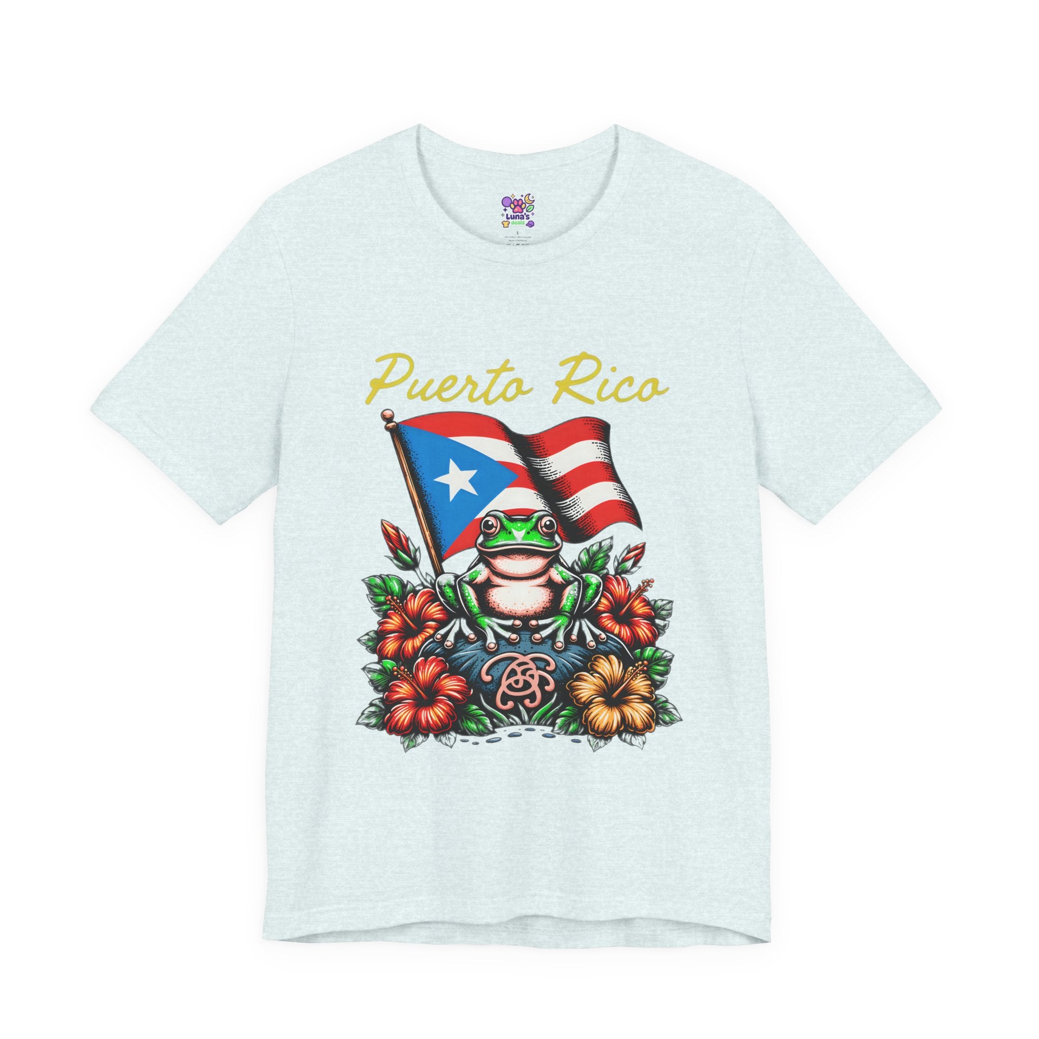 Puerto Rico Flag Coquí T-Shirt — Tropical Hibiscus Island Pride Tee