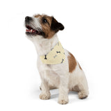 Bone Pattern Pet Bandana Collar — Yellow Dog Bandana with Black & Gray Bones