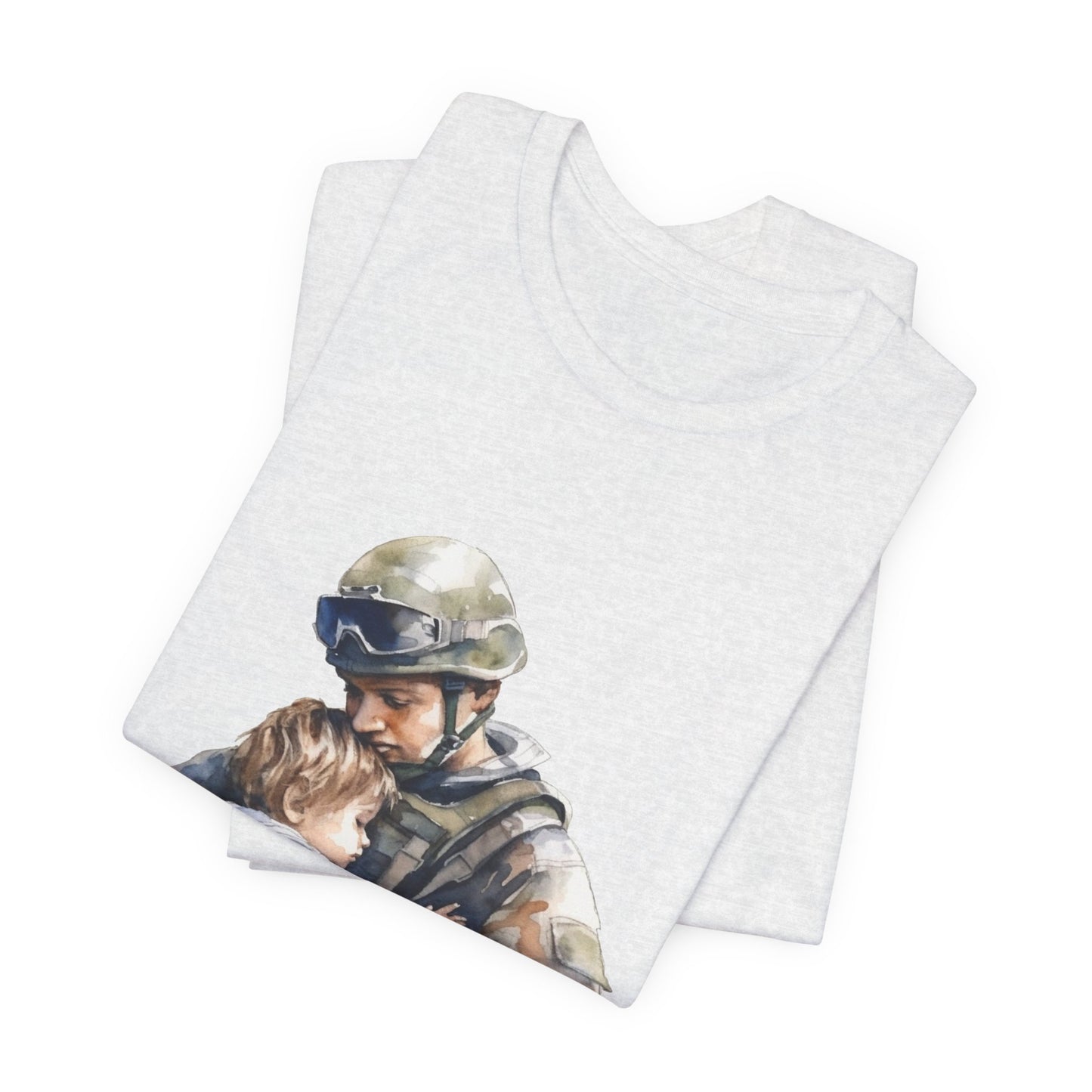 Soldier Embrace T‑Shirt — Military Dad Hug Design