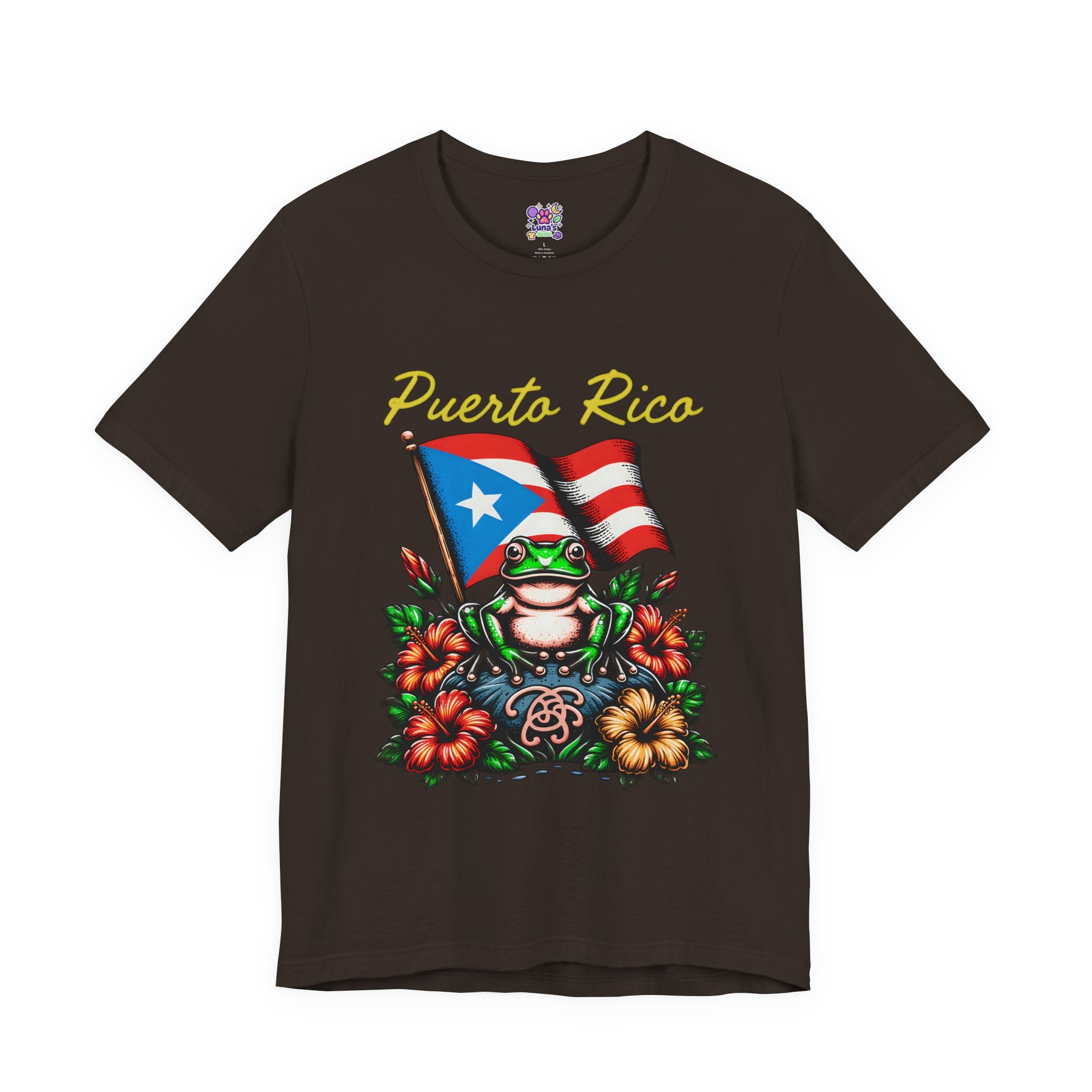 Puerto Rico Flag Coquí T-Shirt — Tropical Hibiscus Island Pride Tee