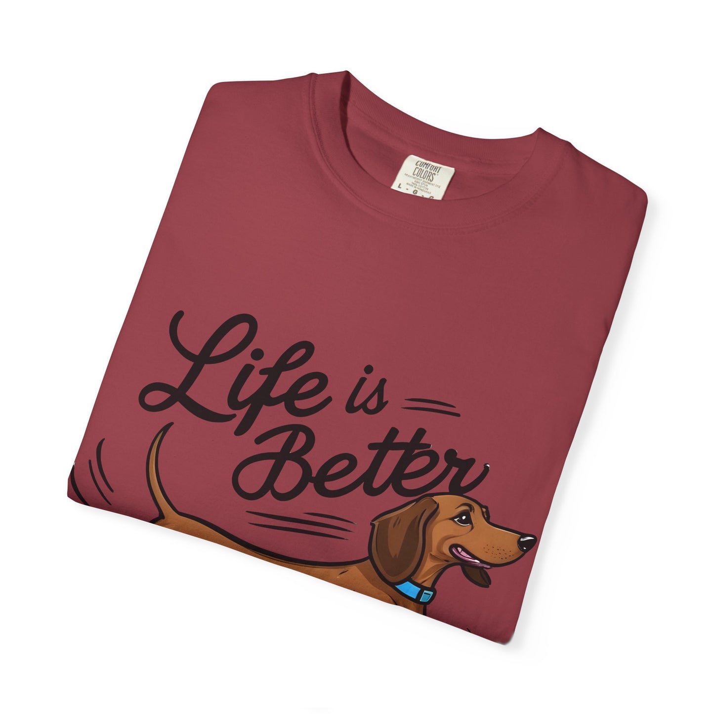 Dachshund T-Shirt – "Life Is Better With a Dachshund" Cute Sausage Dog Tee