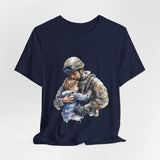 Soldier Embrace T‑Shirt — Military Dad Hug Design