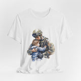 Soldier Embrace T‑Shirt — Military Dad Hug Design