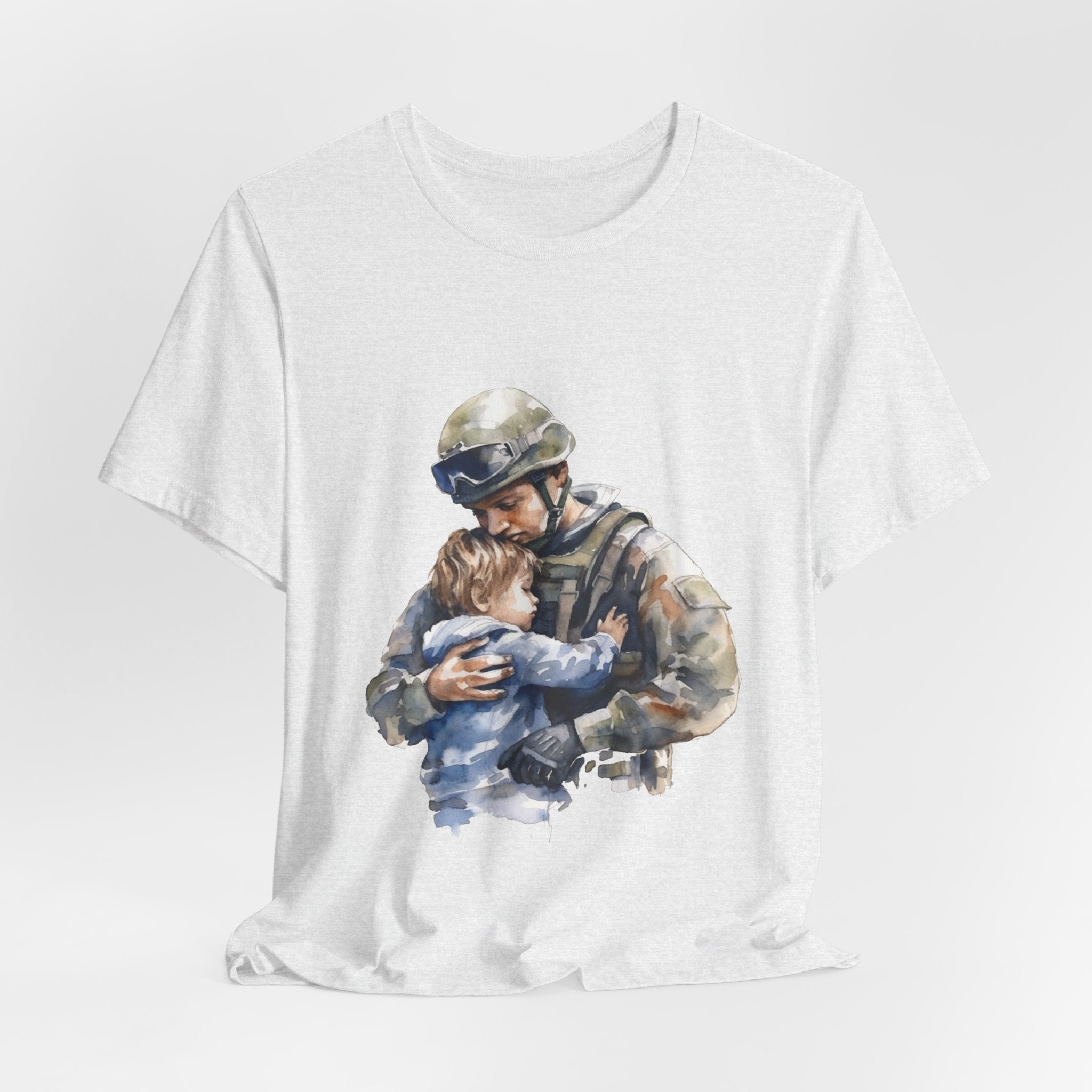 Soldier Embrace T‑Shirt — Military Dad Hug Design
