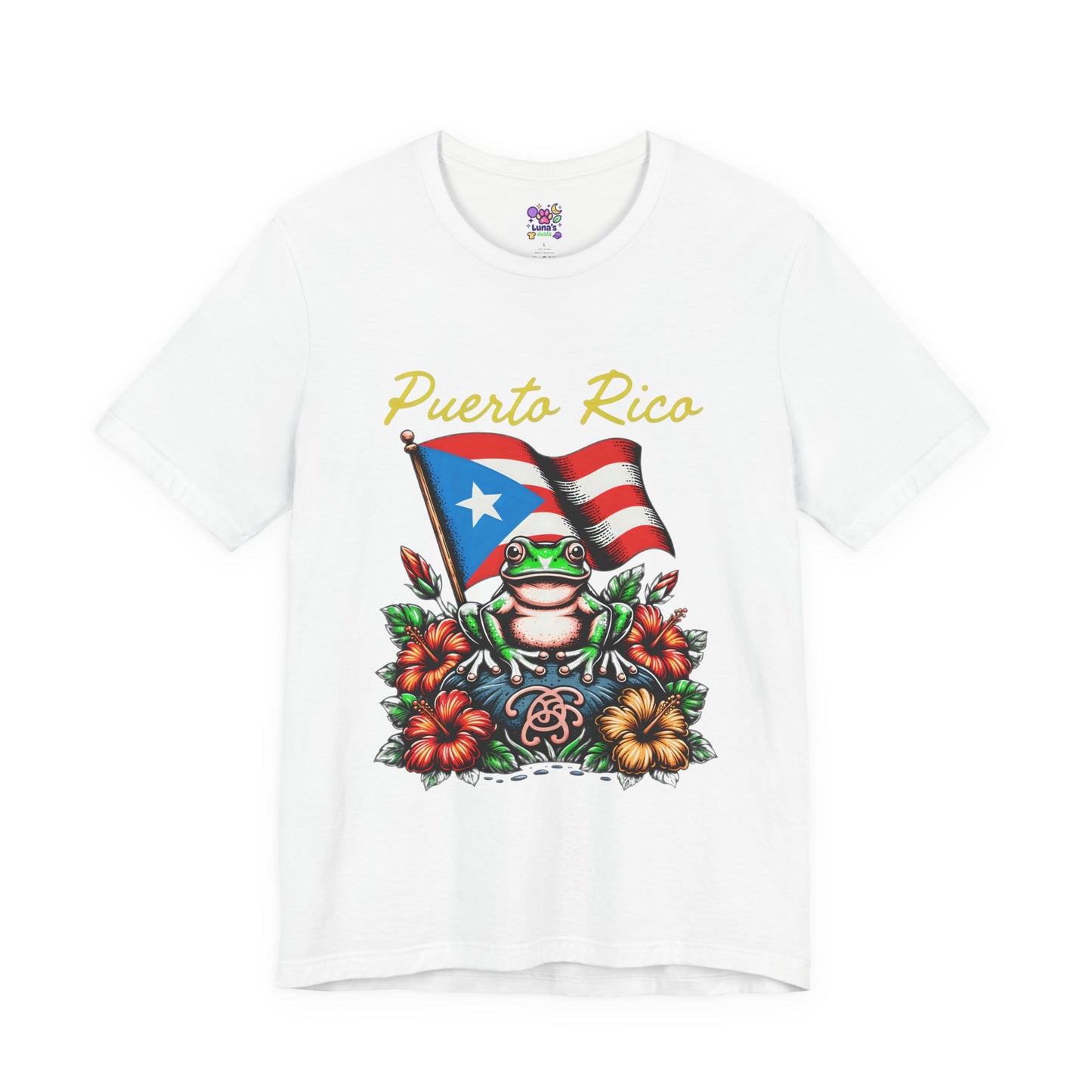 Puerto Rico Flag Coquí T-Shirt — Tropical Hibiscus Island Pride Tee