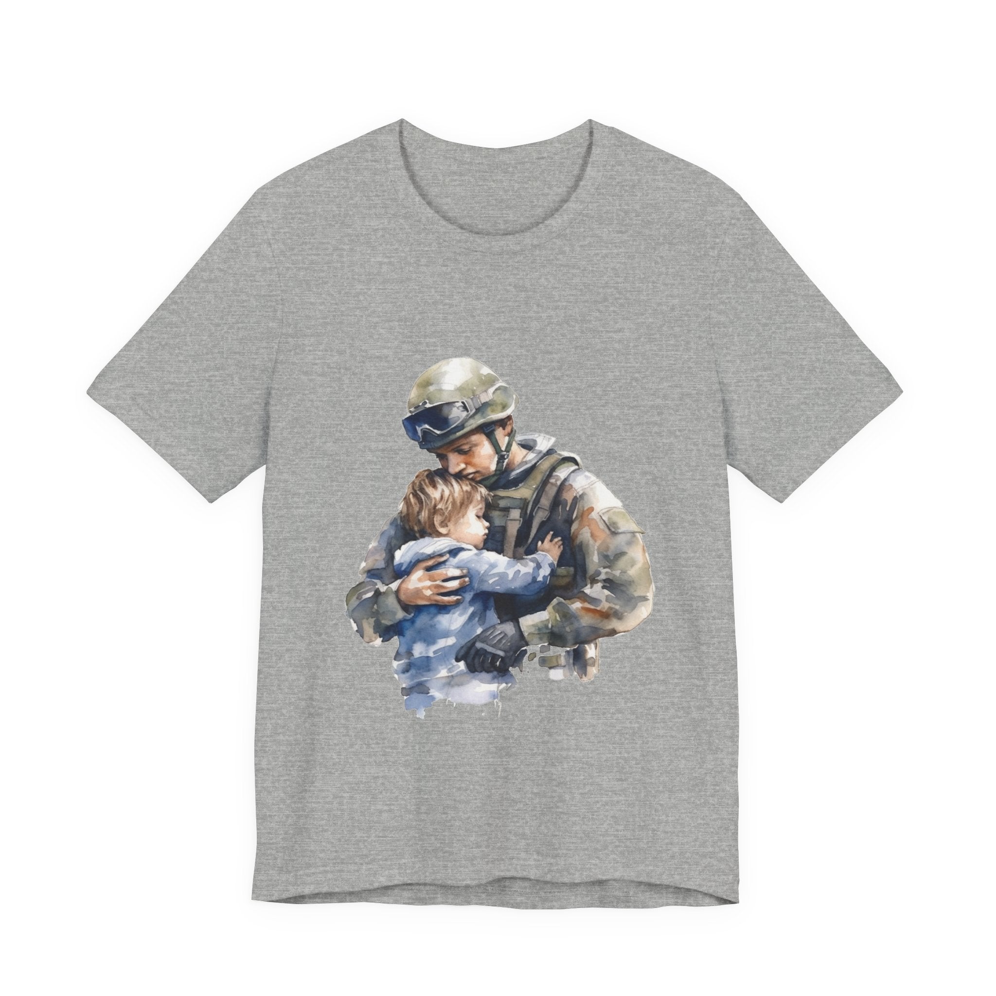 Soldier Embrace T‑Shirt — Military Dad Hug Design
