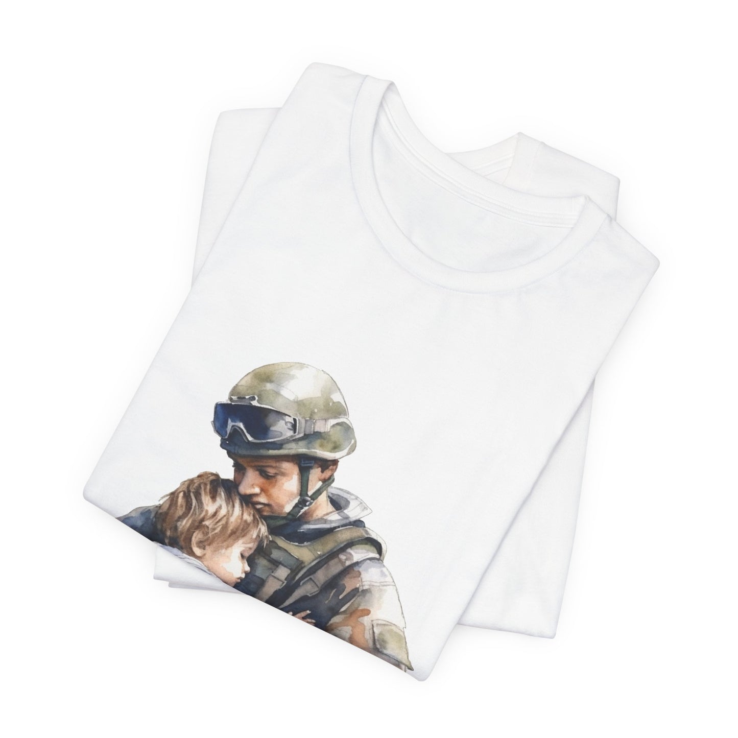 Soldier Embrace T‑Shirt — Military Dad Hug Design