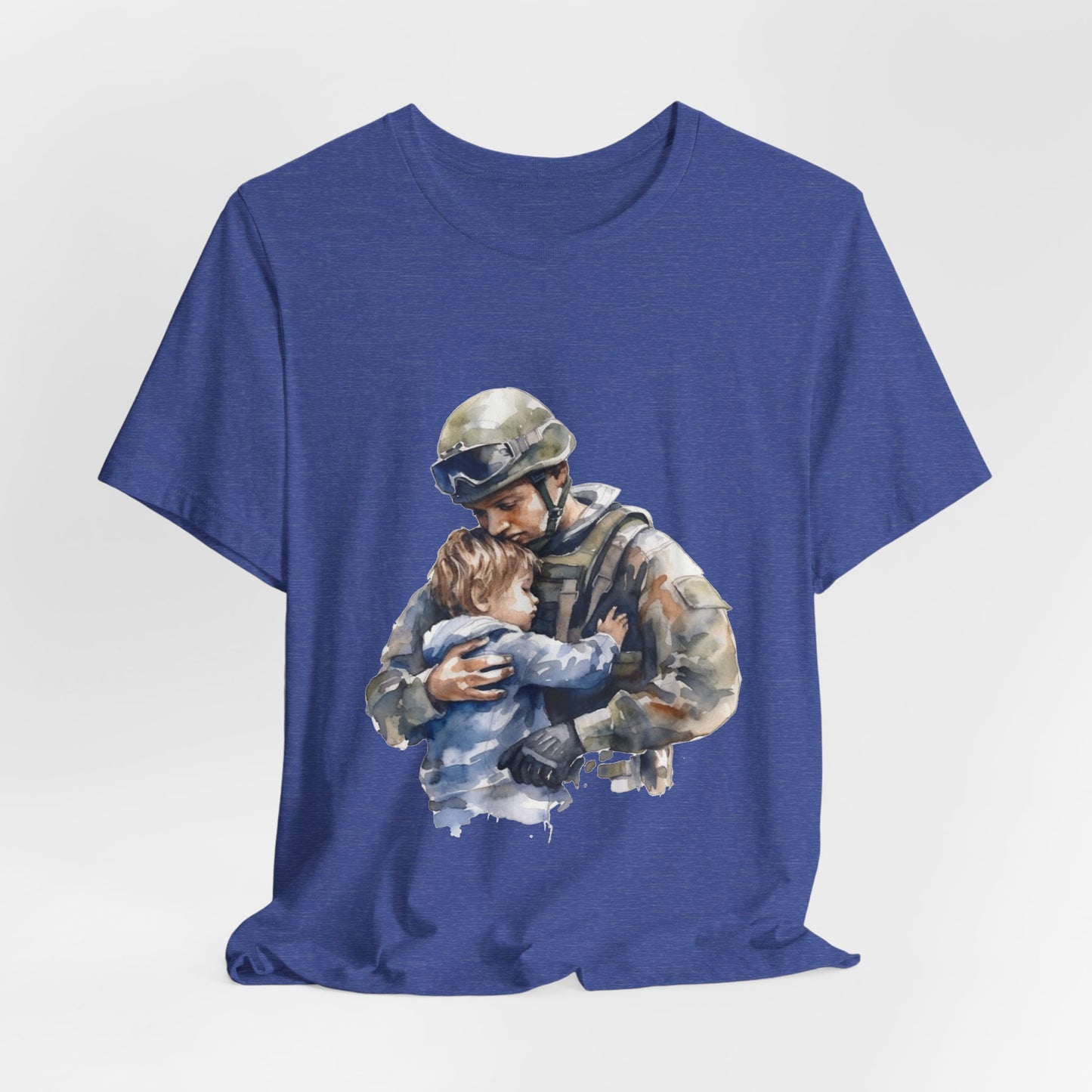 Soldier Embrace T‑Shirt — Military Dad Hug Design