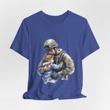 Soldier Embrace T‑Shirt — Military Dad Hug Design