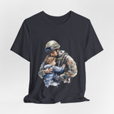 Soldier Embrace T‑Shirt — Military Dad Hug Design