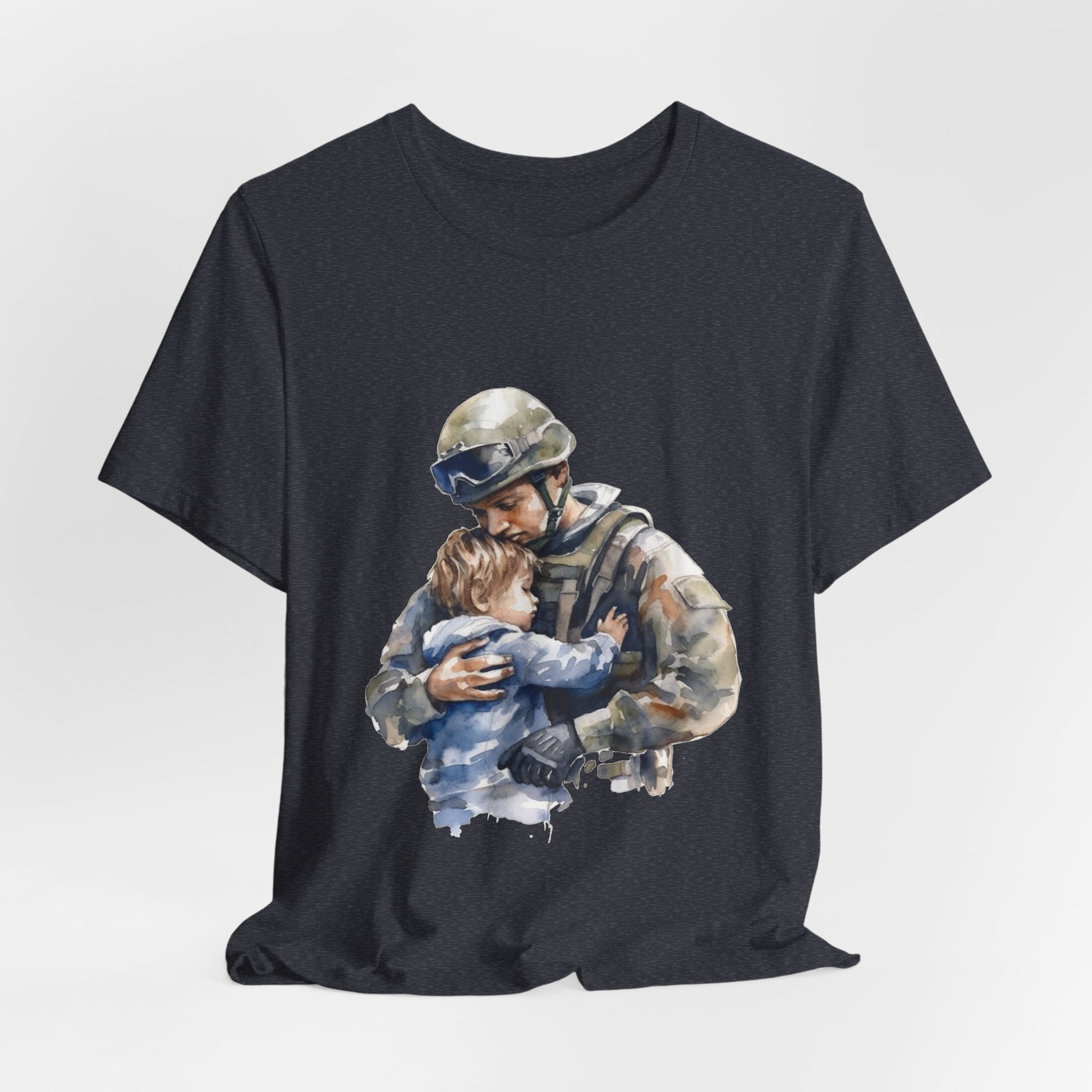 Soldier Embrace T‑Shirt — Military Dad Hug Design