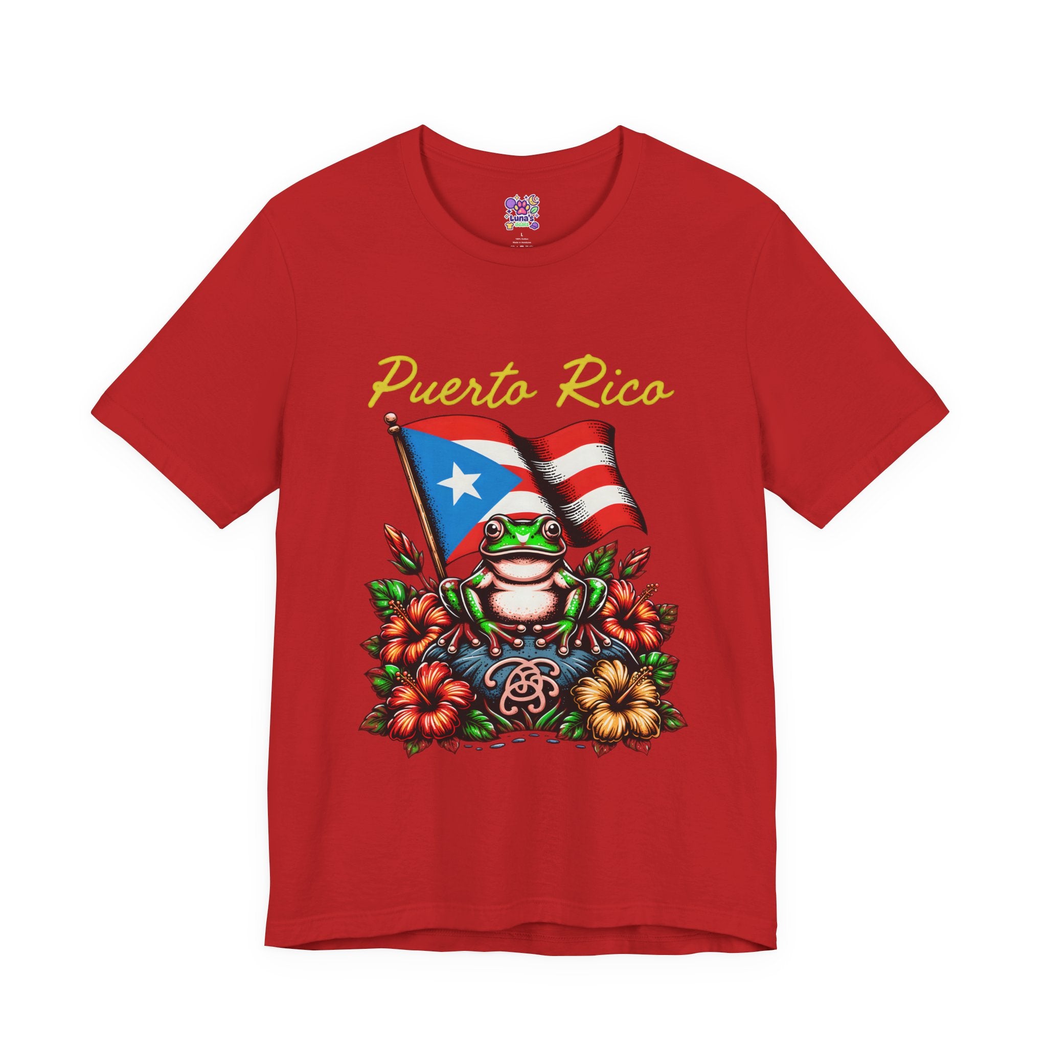 Puerto Rico Flag Coquí T-Shirt — Tropical Hibiscus Island Pride Tee