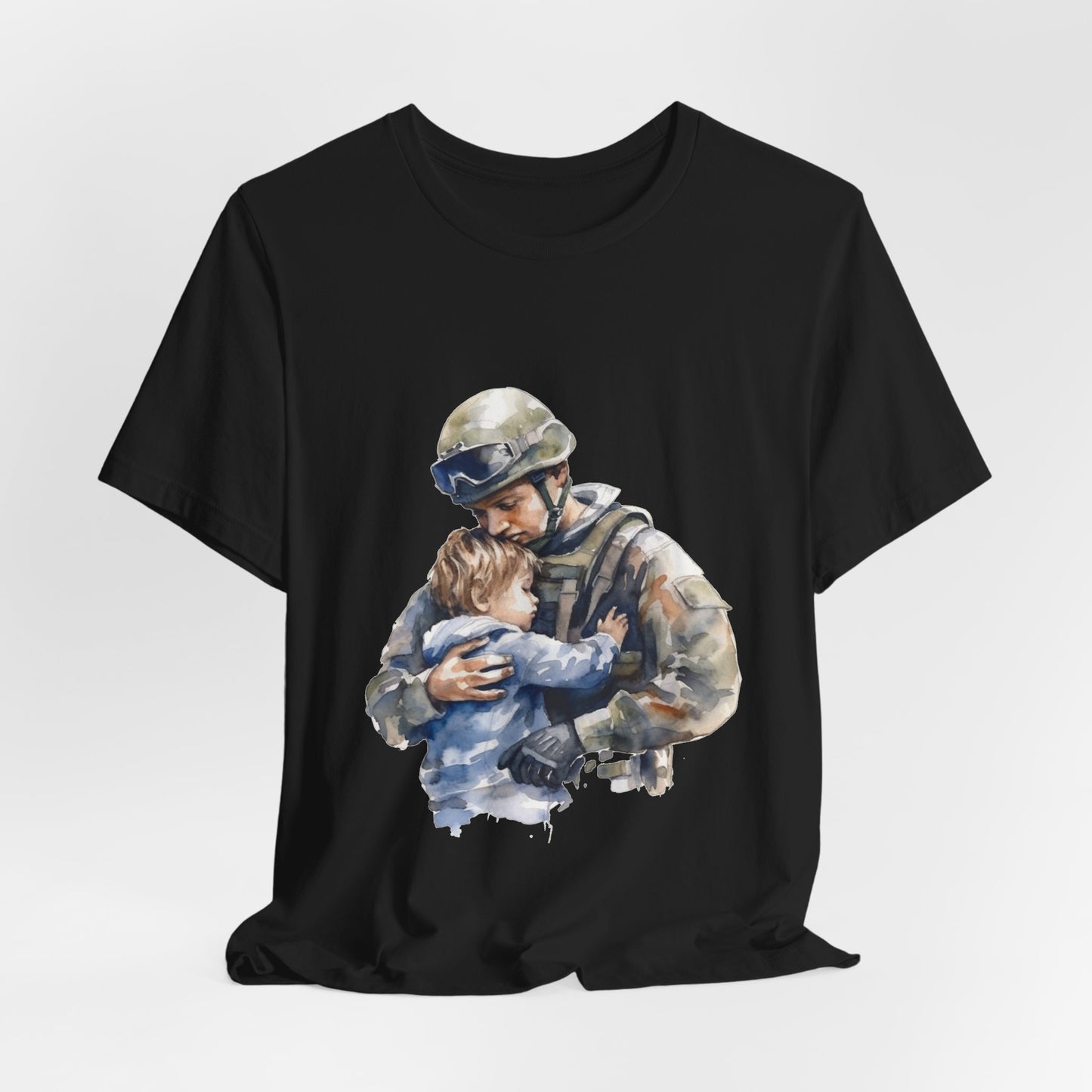 Soldier Embrace T‑Shirt — Military Dad Hug Design