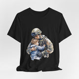 Soldier Embrace T‑Shirt — Military Dad Hug Design