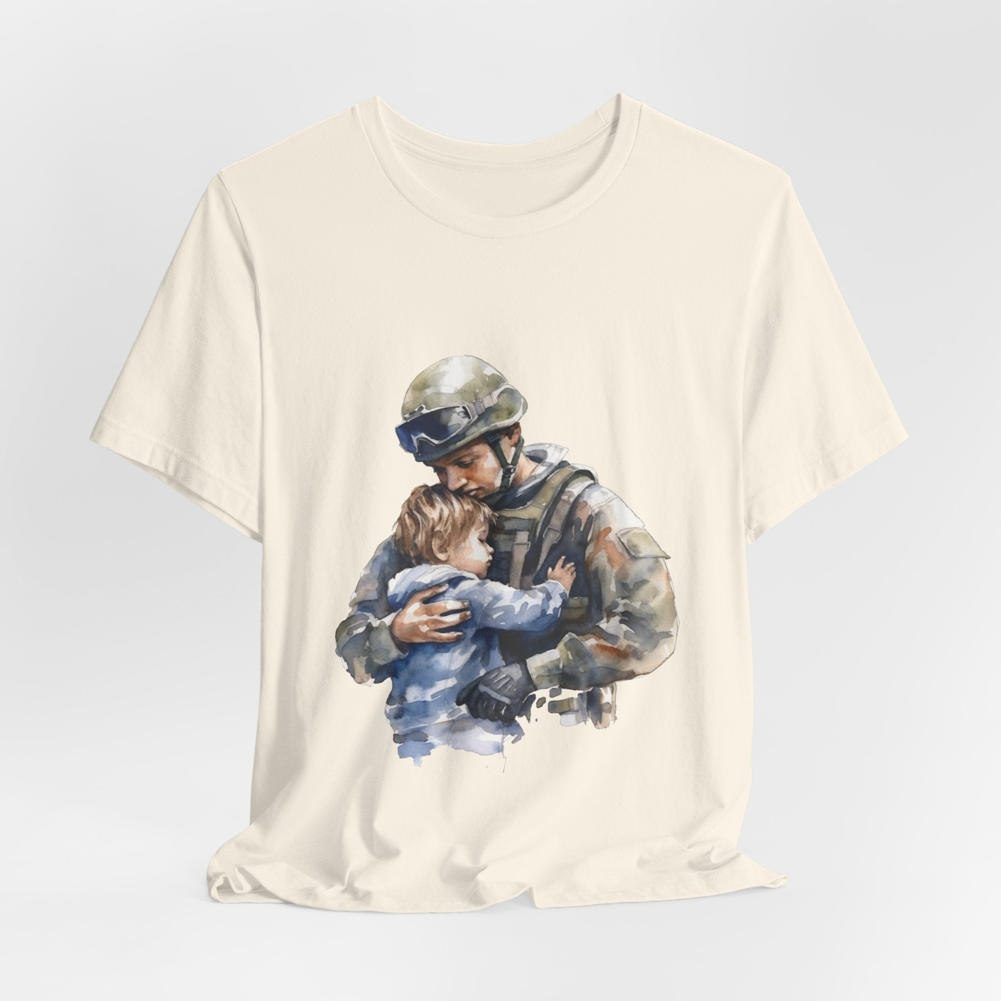 Soldier Embrace T‑Shirt — Military Dad Hug Design