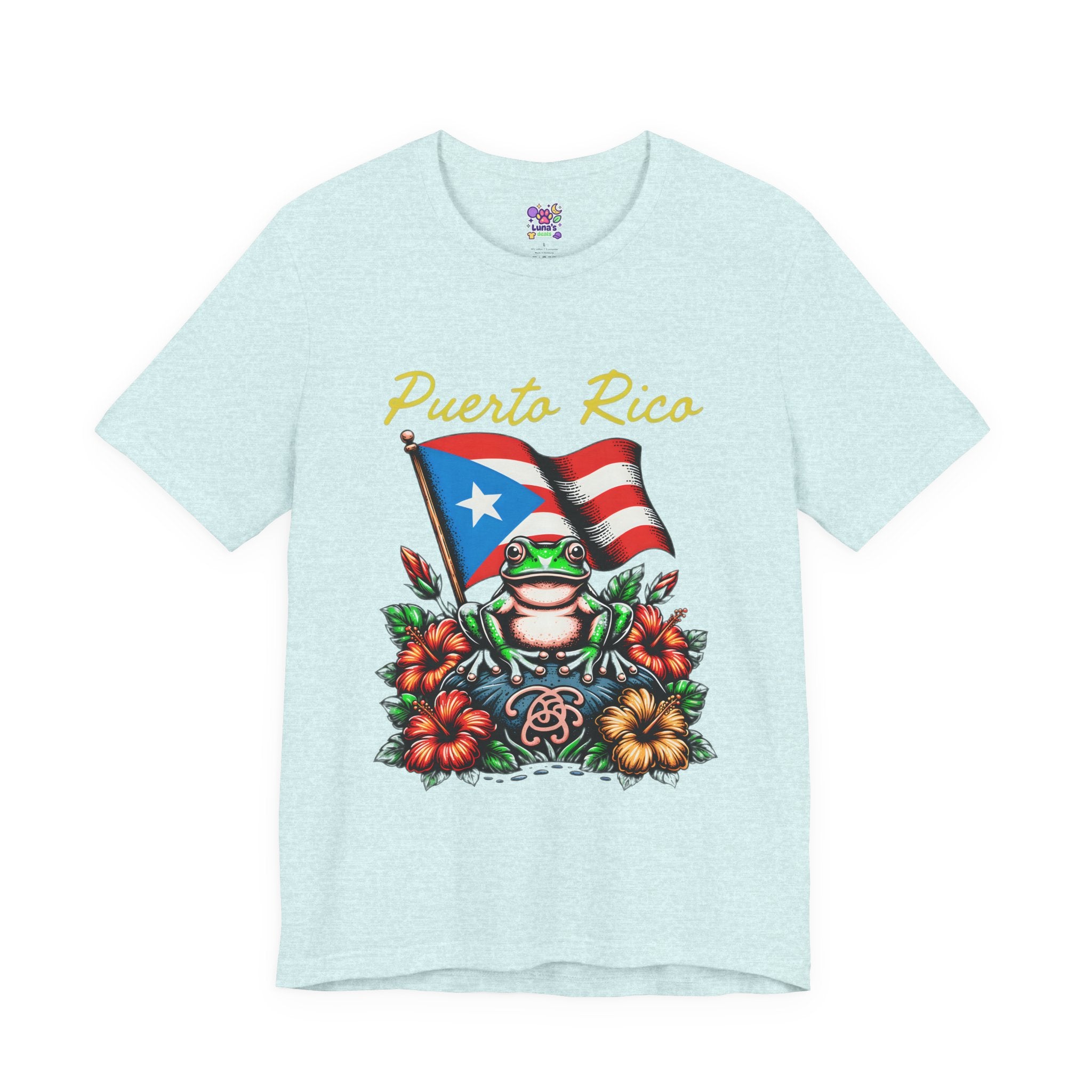 Puerto Rico Flag Coquí T-Shirt — Tropical Hibiscus Island Pride Tee