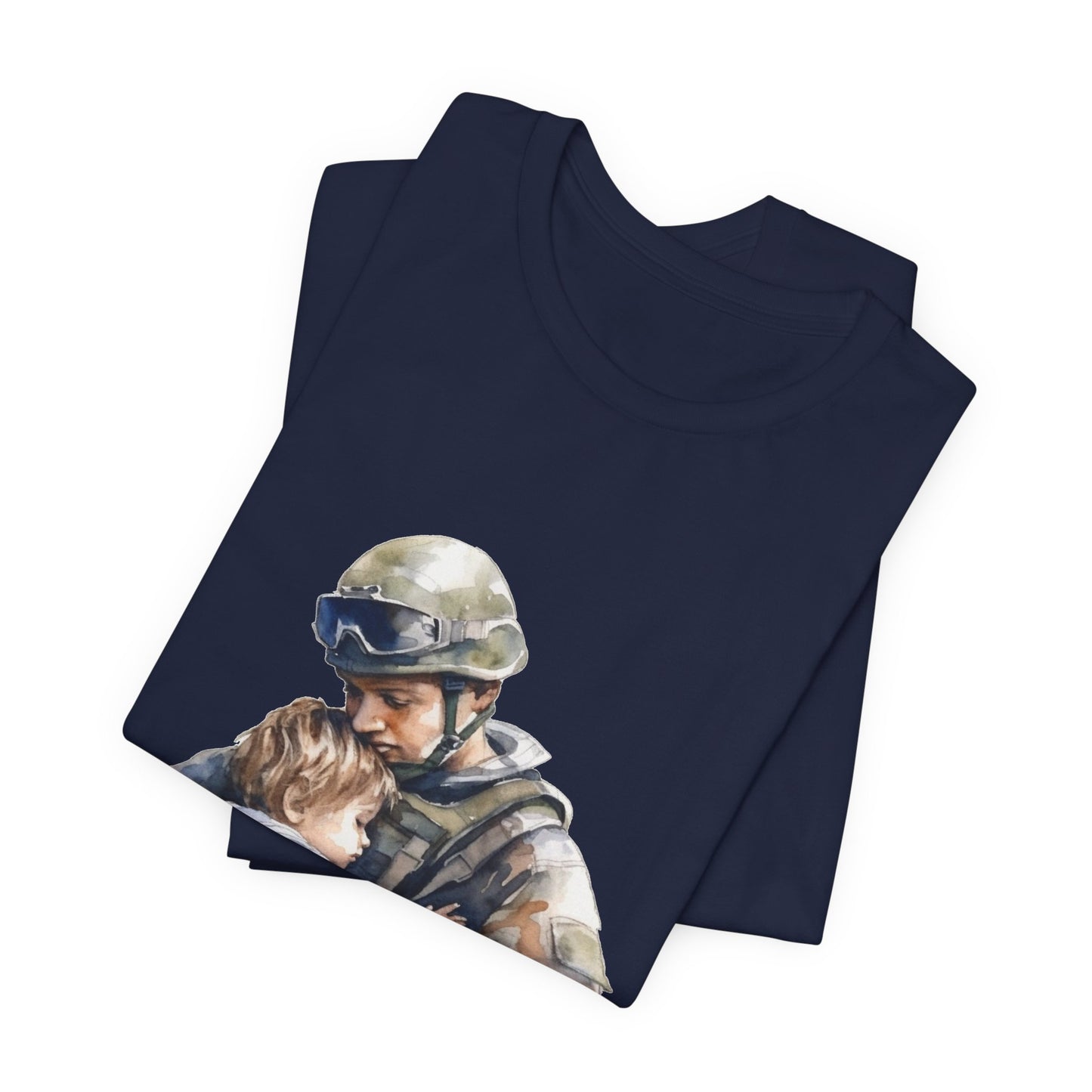 Soldier Embrace T‑Shirt — Military Dad Hug Design